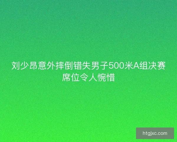 刘少昂意外摔倒错失男子500米A组决赛席位令人惋惜