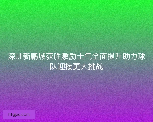 深圳新鹏城获胜激励士气全面提升助力球队迎接更大挑战
