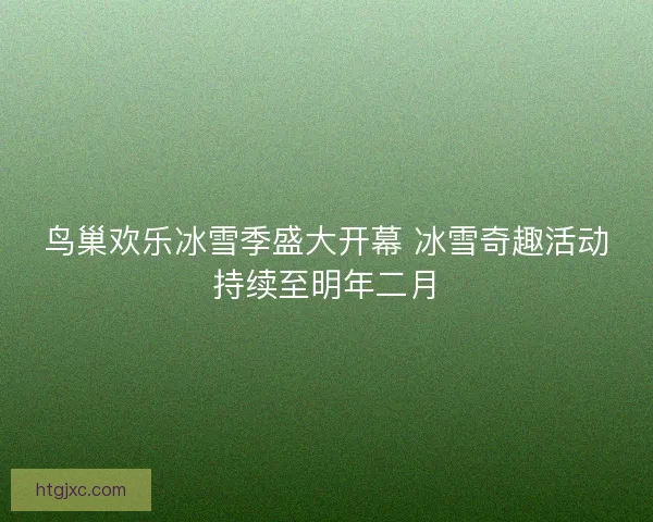 鸟巢欢乐冰雪季盛大开幕 冰雪奇趣活动持续至明年二月